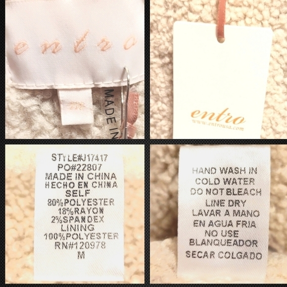 ENTRO Trucker Jacket w/ Sherpa Lining | Design Inspired by Men | NWT | Size Med - Picture 10 of 11